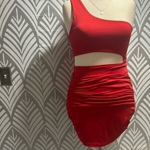 NWOT SHEIN cut out red dress